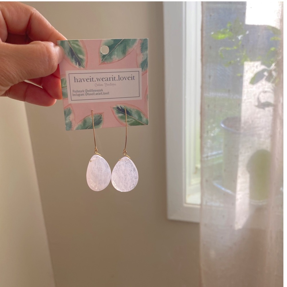 Handmade Blush Teardrop Earrings NWT
